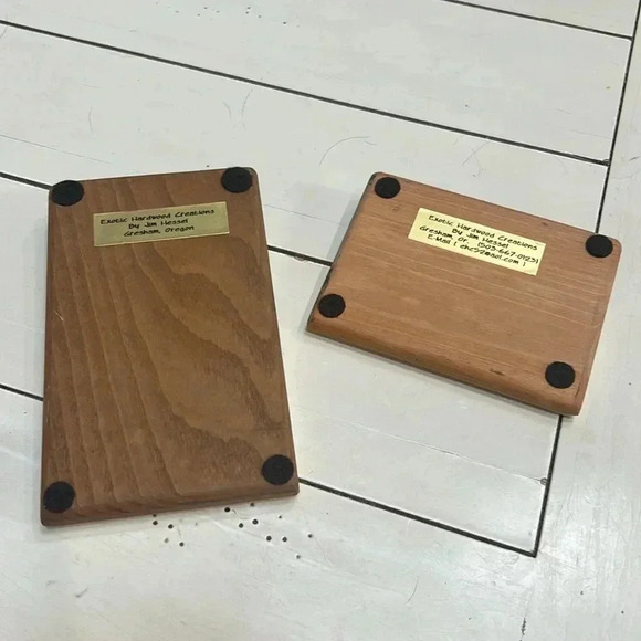 2 Handcrafted Exotic Hardwood Notepad Holder made by Wood Artist USA - Picture 4 of 11